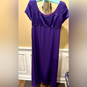Long formal purple dress.